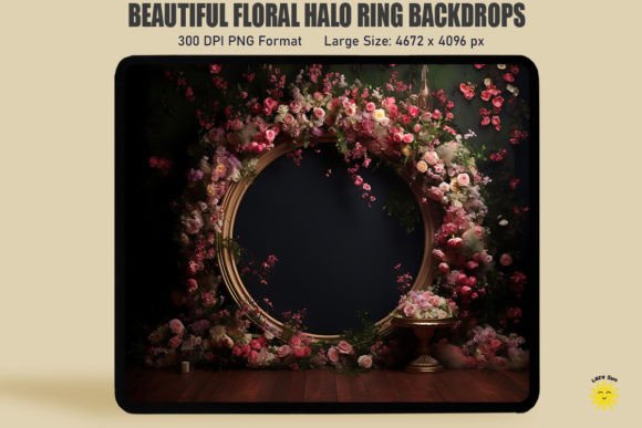 Beautiful Floral Halo Ring Backdrop