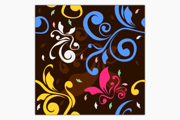 Colorful Floral Vector Dark Pattern