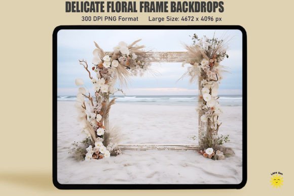 Delicate Floral Frame Backdrop