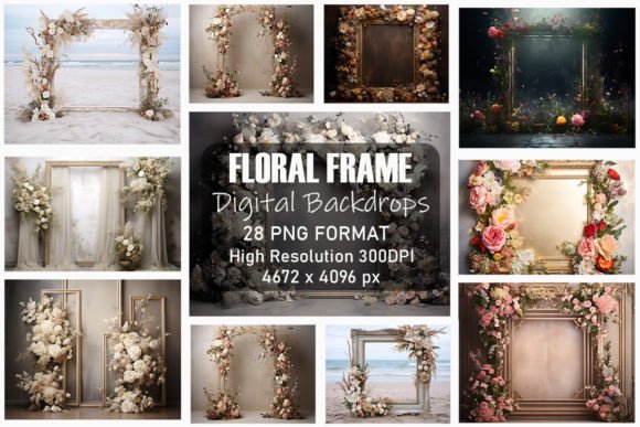 Delicate Floral Frame Backdrops