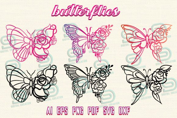Floral Butterfly Bundle SVG