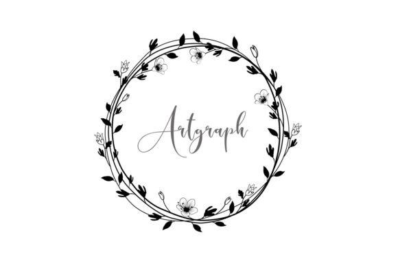 Floral Circular Wreath Vector