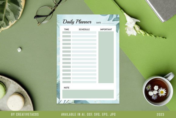 Floral Daily Planner SVG
