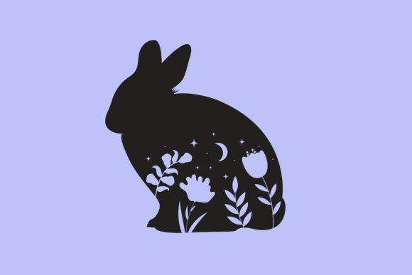 Floral Easter Bunny SVG