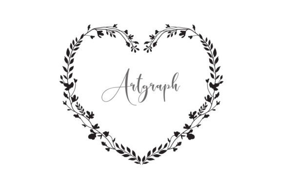 Floral Heart Wreath Vector