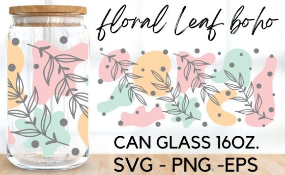 Floral Leaf Boho Libbey Glass SVG