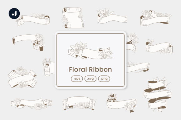 Floral Ribbon Illustration