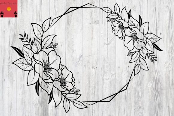 Flower Frame SVG, Flower Wreath SVG