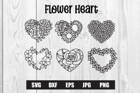 Flower Heart SVG Valentine Day Floral