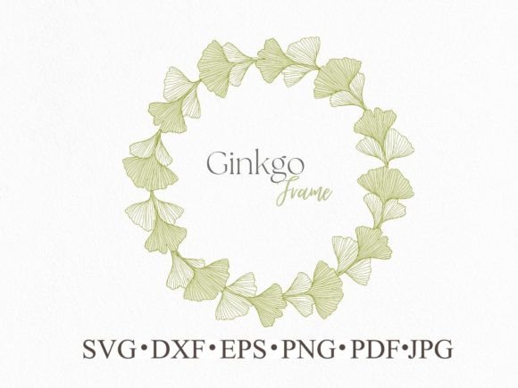 Ginkgo Biloba Frame SVG Cut File Circle