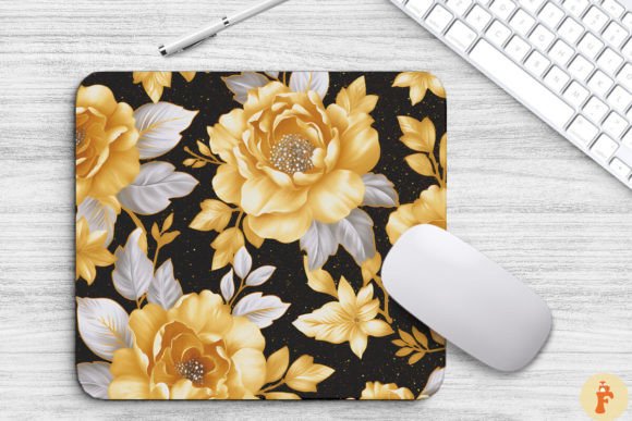 Glamorous Gold Floral Bouquet Mouse Pad