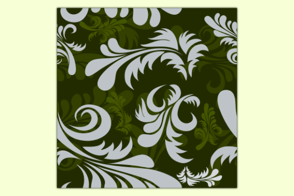Gray Floral Vector Dark Seamless Pattern