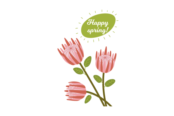 Happy Spring Greeting Card Template. Flo