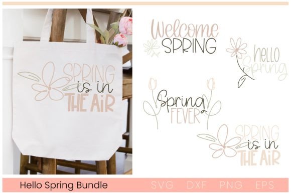 Hello Spring SVG Bundle, Cute Spring SVG