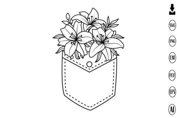 Lily in Pocket SVG Flower SVG