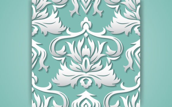 Paper Cut Floral Pattern Background SVG