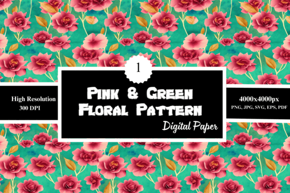Pink and Green Floral Pattern