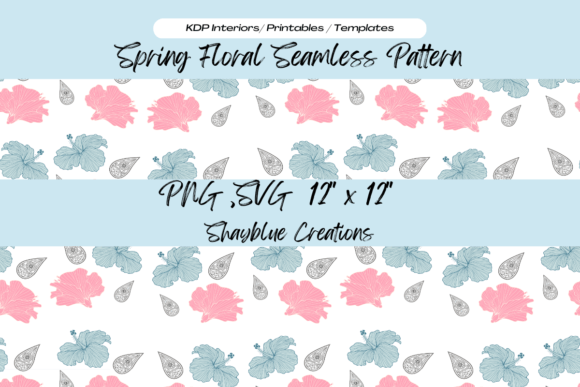 Spring Floral Seamless Pattern SVG, PNG