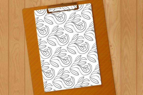 Stylized Tulips Repeat Pattern