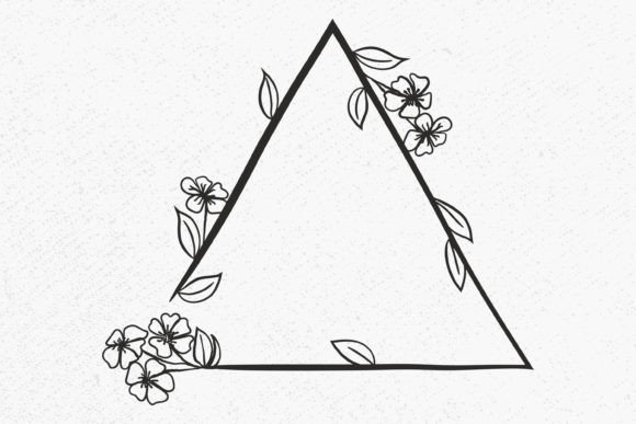 Triangle Shape Flower Frame SVG