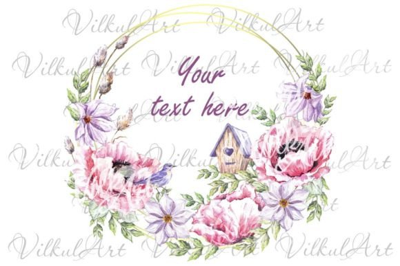 Watercolor Wreath Flower PNG Sublimate